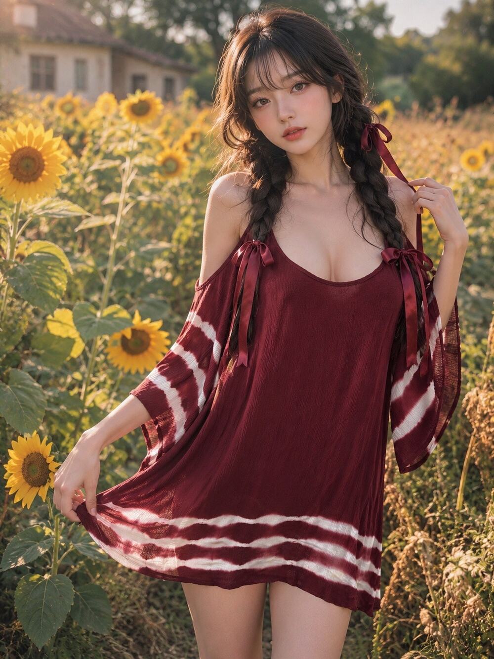 Bare Shoulders & Breezy Skies cold shoulder fluttery kimono flowy dress